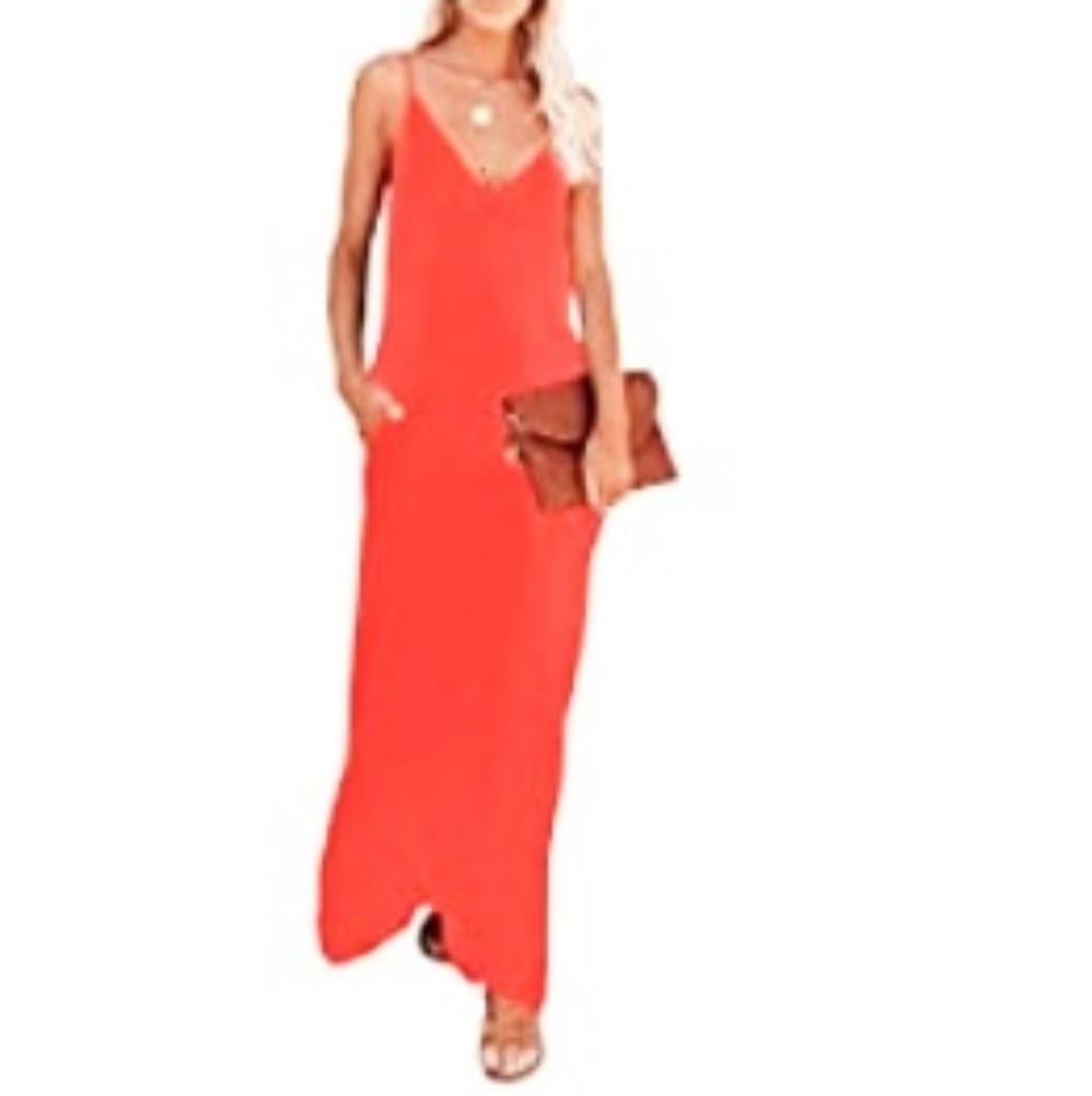 Loose Spaghetti Strap Maxi Dress LG